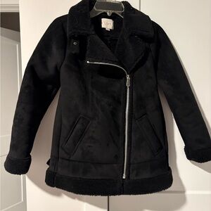 LOFT Black Pea Coat with Zipper